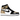 Air Jordan 1 Retro High NRG Patent Gold Toe baskets vue latérale avec cuir verni noir, panneaux dorés sur la pointe et semelle blanche