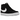 Nike SB Zoom Blazer Mid Black White baskets vue latérale angulaire avec empeigne en daim noir, swoosh blanc et semelle blanche