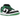 Nike SB Dunk Low Classic Green baskets en vue laterale avec une tige en cuir blanc, des empiècements verts et des lacets blancs