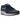 Nike Air Max 1 Obsidian baskets vue latérale avec détails en cuir bleu marine, semelle blanche, empiècements en daim gris et unité Air visible