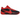 Nike Giannis Zoom Freak 6 Bred baskets en vue sous angle avec une tige noire et rouge, un swoosh blanc et des lacets