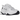 Nike M2K Tekno Cool White baskets de profil montrant une tige blanche en cuir, une semelle épaisse et des lacets assortis.