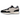 New Balance 327 Black baskets en profil lateral avec une tige noire, une semelle intercalaire blanche