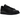 Adidas Stan Smith Triple Black baskets de profil avec une tige en cuir noir et des lacets assortis
