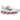 Nike Vomero Premium CM White Racer Blue Crimson baskets en vue laterale avec une tige blanche et des details bleus