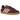 Adidas Samba OG Maroon Sand Strata Pony baskets en vue laterale avec une tige bordeaux en poils depony, des details sable et une semelle