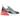 Nike Air Max 270 Wolf Grey Anthracite Bright Crimson White baskets en vue angulaire avec tige grise, talon rouge et large unité Air visible