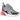 Nike Air Max 270 Wolf Grey Anthracite Bright Crimson White baskets en vue latérale avec mesh gris, logo noir et une grande unité Air au talon rouge.