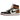 Jordan 1 Retro High OG Love Letter baskets de profil avec tige en cuir rouge et blanc, lacets et semelle classique