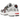 ASICS Gel-1090 White Black baskets en vue laterale avec une tige en mesh blanc et des details noirs