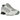 ASICS Gel-Kinetic Fluent Seal Grey Pure Silver baskets vue sous angle avec empeigne en mesh gris, détails argentés et lacets