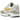Nike Air Max 1 Summit White University Gold baskets de profil avec une empeigne en mesh blanc, des détails dorés et une semelle