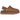 UGG Goldenstar Villa Clog Chestnut baskets de profil avec tige en daim marron, bride et semelle plateau