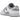 Nike Dunk Low Retro White Grey baskets en vue latérale avec une tige blanche et grise, des lacets et une semelle plate