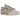 Vans Old Skool 36 LX Souvenir Oatmeal baskets en profil latéral avec tige beige, bande blanche et semelle en caoutchouc