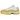 Air Jordan 11 Retro Low Yellow Snakeskin baskets en vue latérale avec motif peau de serpent jaune, tige blanche et semelle semi-transparente