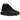 Nike Air Max 270 Triple Black baskets en vue angulaire avec tige noire, lacets assortis et la caractéristique grande unité Air visible dans le talon