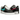 Nike Air Force 1 Low G-Dragon Peaceminusone Para-Noise 3.0 baskets en vue latérale avec empeigne en cuir noir, swoosh multicolore et semelle gomme