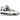 Air Jordan 4 Retro Seafoam baskets en vue latérale avec empeigne en cuir blanc, détails verts sur les œillets et unité Air visible.