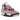 Baskets Air Jordan 4 Retro Orchid (Women's) en vue inclinée avec une empeigne en daim rose clair, détails noirs et semelle blanche