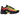 Nike Air Max Plus Black Volt Solar Red baskets dans une vue latérale inclinée avec empeigne noire, détails jaune néon vifs et structure ondulée iconique.
