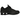 Nike Shox R4 Black baskets en vue latérale avec empeigne noire en matière synthétique, amortisseurs emblématiques au talon et laçage classique