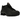 Nike Shox R4 Black baskets en vue inclinée avec empeigne noire perforée, ressorts emblématiques au talon et swoosh détaillé sur le côté.