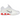 Nike Shox R4 White Phantom Picante Red baskets vue latérale avec empeigne blanche, détails rouge vif et les colonnes Shox amortissantes emblématiques.