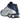 Nike Shox R4 Blue Void baskets avec vue latérale inclinée, empeigne bleu marine, détails perforés et amorti emblématique Shox au niveau du talon