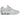 Nike Shox R4 Barely Rose Metallic Platinum baskets vue latérale avec détails rose pâle, empeigne métallisée et amortis Shox emblématiques au talon