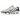 Baskets Nike Shox TL White Platinum vue latérale avec semelle à colonnes Shox, empeigne en mesh blanc et détails réfléchissants.