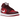 Air Jordan 1 Mid SE Red Quilt baskets vue latérale en textile matelassé rouge avec semelle intermédiaire blanche, Swoosh noir et détails au talon