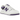 New Balance 480 White Prism Purple baskets en profil avec tige en cuir blanc, détails violets au talon et une semelle extérieure en gomme