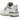 New Balance 530 White Vibrant Apricot Silver Metallic baskets vue sous un angle avec empeigne en mesh blanc, détails orange et nuances argentées
