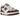 New Balance 550 White Burgundy baskets en vue latérale, avec tige en cuir blanc, détails bordeaux, logo N et semelle extérieure gomme