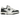 New Balance 550 White Dark Green baskets, vue latérale, avec tige en cuir blanc, détails vert foncé et logo N classique sur le côté