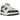 Baskets New Balance 550 White Dark Green vue latérale avec empeigne en cuir blanc, détails vert foncé et semelle en caoutchouc