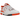 New Balance 550 Syracuse baskets vue latérale avec empeigne en cuir blanc, détails orange, logo N classique et semelle en gomme blanche