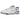 New Balance 550 UNC baskets profil latéral élégant avec cuir blanc et bleu clair, panneaux perforés sur les côtés et semelle en gomme durable.