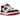 New Balance 550 White Red Black baskets vue latérale avec empeigne en cuir blanc, détails rouges, logo noir et semelle blanche classique