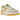 New Balance 550 White Sea Salt Varsity Gold baskets vue latérale avec empeigne en cuir blanc, détails jaunes et semelle en caoutchouc