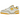 New Balance 550 White Sea Salt Varsity Gold baskets vue latérale avec tige en cuir blanc, accents jaunes, lacets et semelle en caoutchouc