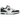 New Balance 550 White Green Black baskets vue latérale avec empeigne en cuir blanc, détails verts, logo noir et semelle blanche