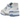 Baskets New Balance 550 White Blue Haze Rain Cloud vue latérale. Tige en cuir blanc avec détails gris, logo 'N' bleu et semelle extérieure en gomme.