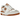 New Balance 550 Burnt Orange baskets vue latérale, avec empeigne en cuir blanc, détails orange, logo sur le côté et semelle extérieure classique.