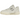 Baskets New Balance 550 Rattan Sea Salt vue de profil avec empeigne en cuir blanc, détails en daim et logo New Balance beige sur le côté