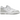 New Balance 550 White Summer Fog baskets en vue latérale avec empeigne en cuir blanc, détails gris et panneau latéral perforé