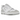 New Balance 550 White Summer Fog baskets en vue latérale classique avec tige en cuir blanc, détails gris et côtés perforés
