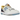 New Balance 550 Marquette baskets vue sous un angle avec empeigne en cuir blanc, détails bleu marine et logo N classique sur le côté.