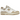 New Balance 550 White Incense Driftwood baskets vue latérale présentant une tige en cuir blanc, des détails marron et une semelle extérieure classique.